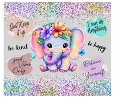 20oz Sublimation Tumbler Wrap Positive Elephant Ready To Press Heat Transfer