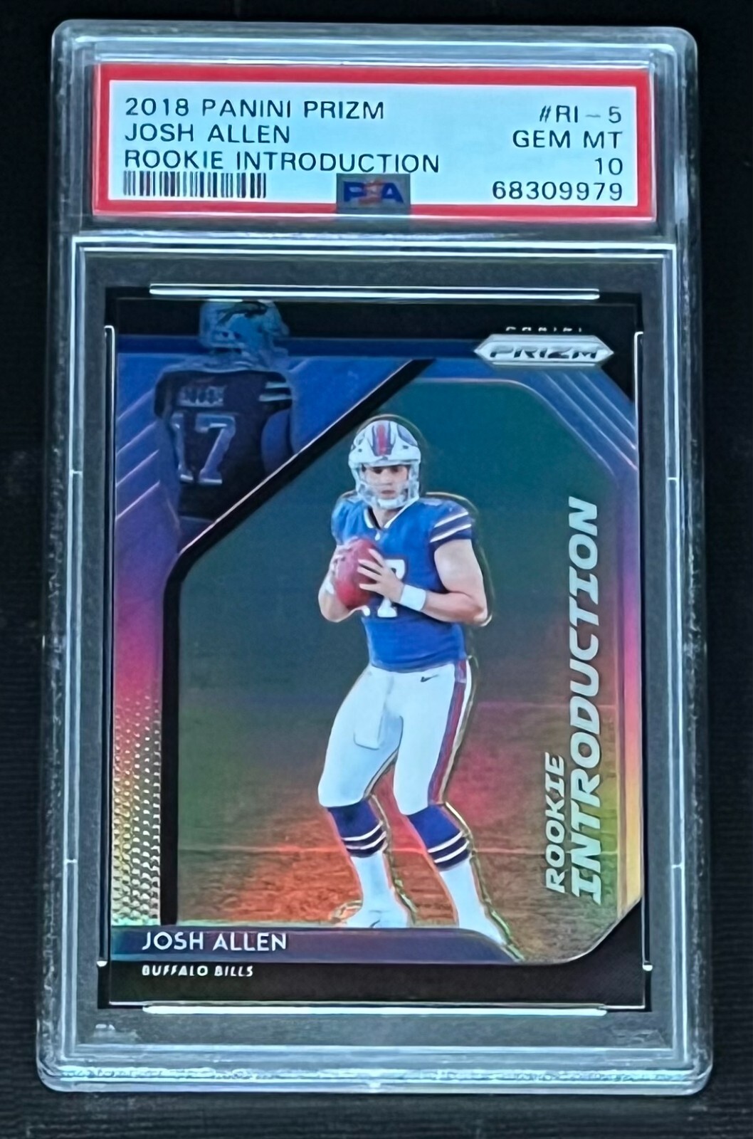 2018 Panini Prizm Rookie Introduction Josh Allen RC Buffalo Bills #RI-5 PSA 10
