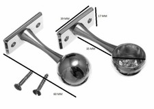 Wardrobe rod rail 4 x end and 2 x centre support bracket 19mm CP with screws