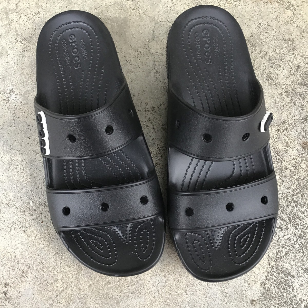 Crocs 206761-001 Classic Black Double Strap Sandal Size Mens  display picture 3
