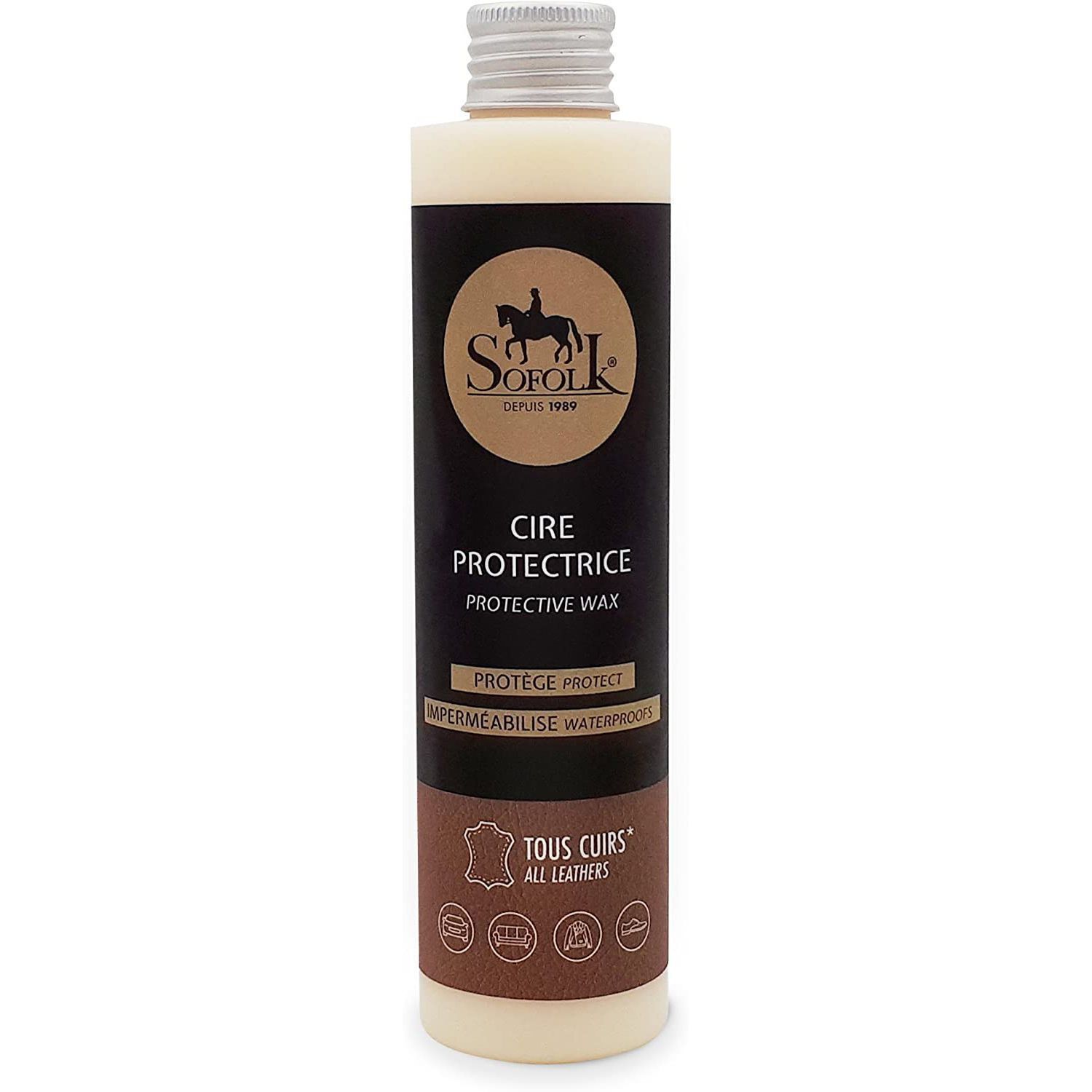 Cire protectrice incolore cuir anti craquelure pour réparer un fauteuil usé