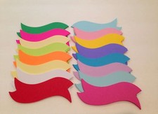 DIE CUT BANNERS LOT OF 30 CARD MAKING, SCRAPBOOKING, EMBELLISHMENTS PLUS MORE