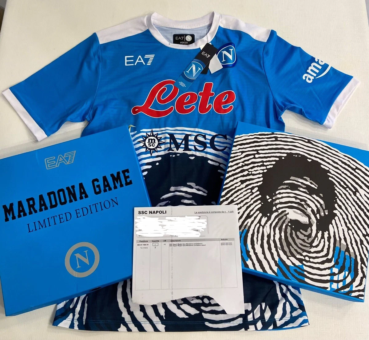 2021 22 EA7 SSC Napoli Maradona Game Shirt Limited Edition 0439 1926 SPECIAL Mag