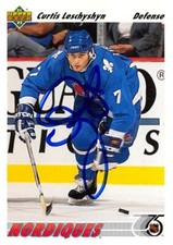 Curtis Leschyshyn autographed Hockey Card Quebec Nordiques 1992 Upper Deck #413