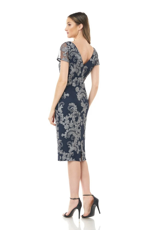 *BNWT RRP £130 JS COLLECTIONS NAVY SILVER SOUTACHE COCKTAIL DRESS UK10 - Image 2 of 4