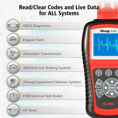 Autel Diaglink Car Diagnostic Tool OBD2 Scanner Codes Reader Oil Reset EPB ABS - Picture 11 of 12