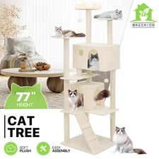 77" Cat Tree Cat Tower Kitten Playing Condo House Scratching Cost Large for Rest