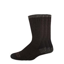 NWT Dickies 3 Pr Brown Steel Toe Acrylic Blend Thermal Crew Socks 6-12 Shoe Size