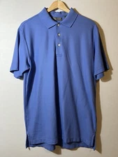 DANIEL CREMIEUX SIGNATURE COLLECTION Blue Short Sleeve Polo Shirt Size M Collar