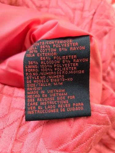 Weather Tamer Pink Quilted Style Zippered Coat Jacket Sz Medium Pockets Pretty - Picture 5 of 5