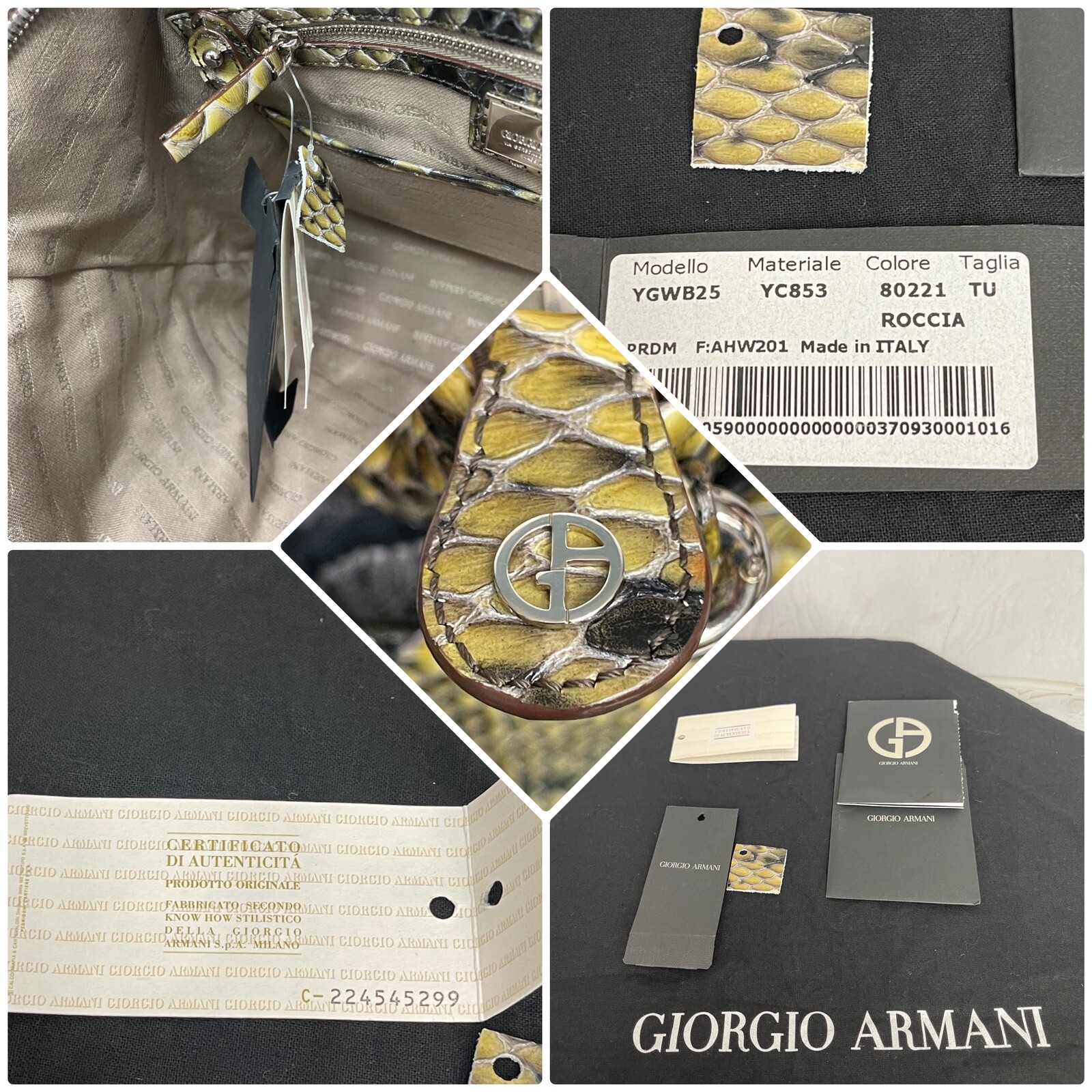 Giorgio Armani python Embossed Tote/shoulder Bag  STUNNING NWTS MSRP$3160 — image 10