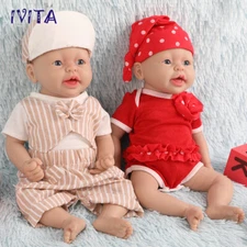 IVITA 15" Cute Newborn Baby Doll Soft Silicone Reborn Baby Infant Doll