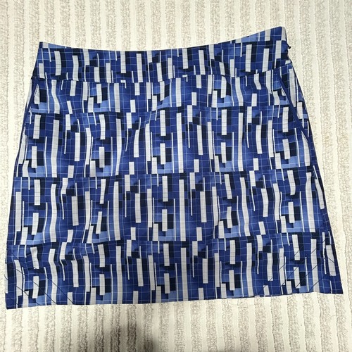 Gonna donna Annika Cutter & Buck taglia 6 blu stampa astratta golf skort elasticizzata - Foto 1 di 8