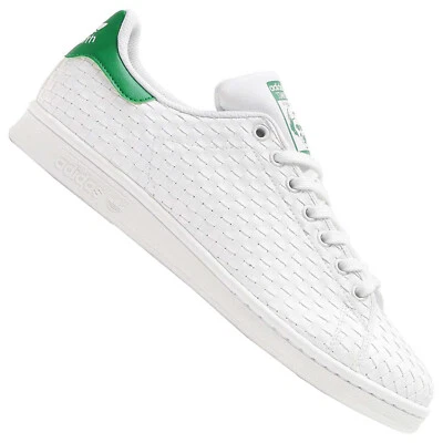 Adidas Originals Stan Smith Sneaker Tissé Chaussures Blanc Vert BB1468 - Photo 1/2