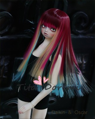 Bjd Wig 1 3 8-9 Dal Pullip BJD SD LUTS supper Dollfie Doll Toy Orange Hair