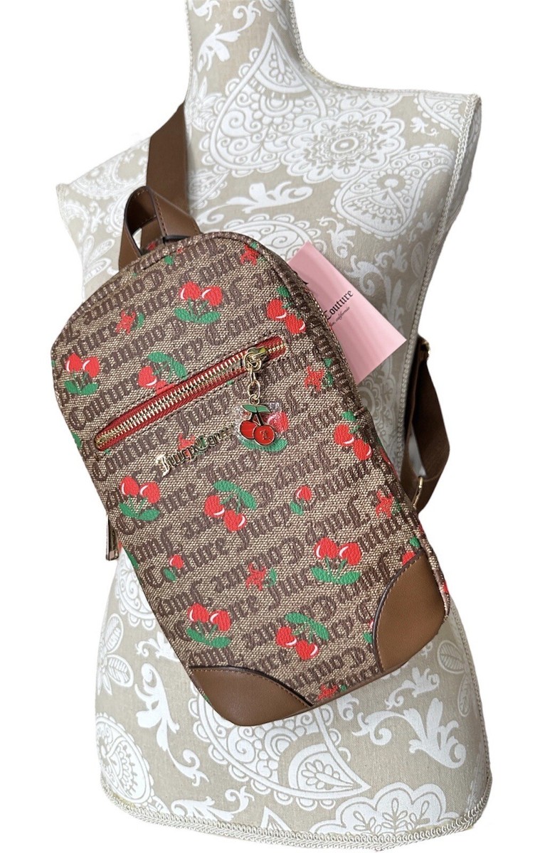 BNWT JUICY COUTURE Cherry Chestnut Chino Juicy Fruit Sling Bag Juicy Couture Cherry Chestnut Chino Sling Bag | Mercari main image 4
