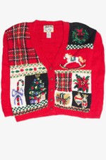 Vintage Red Ugly Christmas Cardigan 61919
