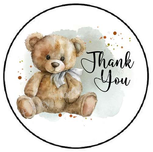 THANK YOU TEDDY BEAR ENVELOPE SEALS LABELS STICKERS PARTY FAVORS
