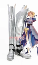 NEW！Fate stay night saber Altria Pendragon Cosplay Boots shoes costom made 