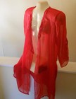 Women's Sheer Red Open Nightwear Shirt {L} — photo 3