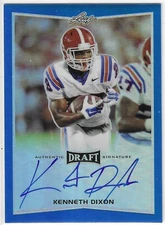 2016 LEAF DRAFT KENNETH DIXON BLUE PRISMATIC AUTO #BA-KD1 LOUISIANA TECH 34/50