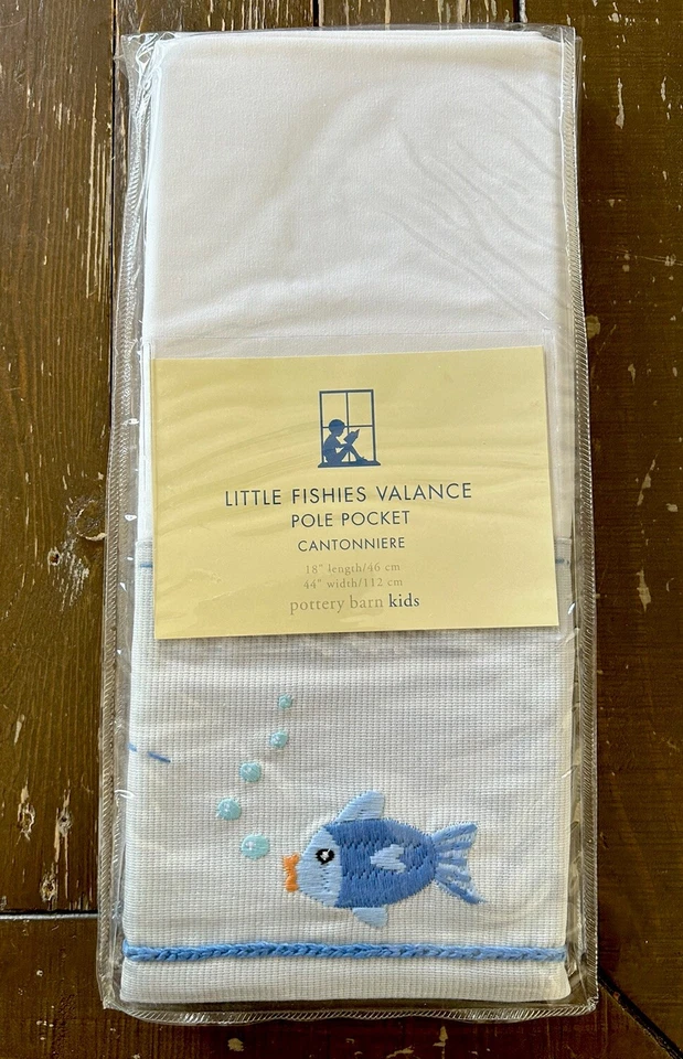 Nueva cenefa de bolsillo de poste POTTERY BARN KIDS 18” X 44” LITTLE FISHIES peces vida marina Foto 2 de 4