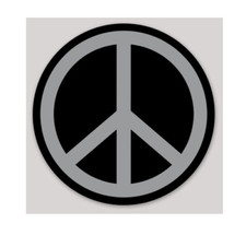 3 Inch Black Grey Gray Peace Sign Sticker