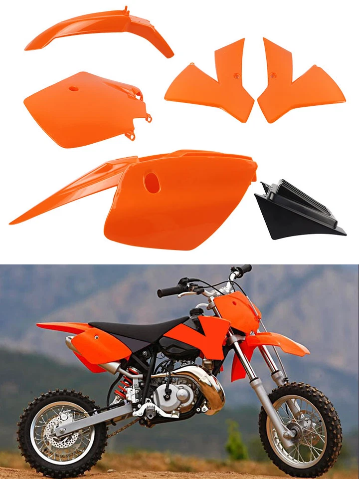 Kit de carrocería de plástico guardabarros para KTM50 SX 50 JUNIOR 50cc SX 2002-08 KTM NEGRO NARANJA Foto 2 de 4