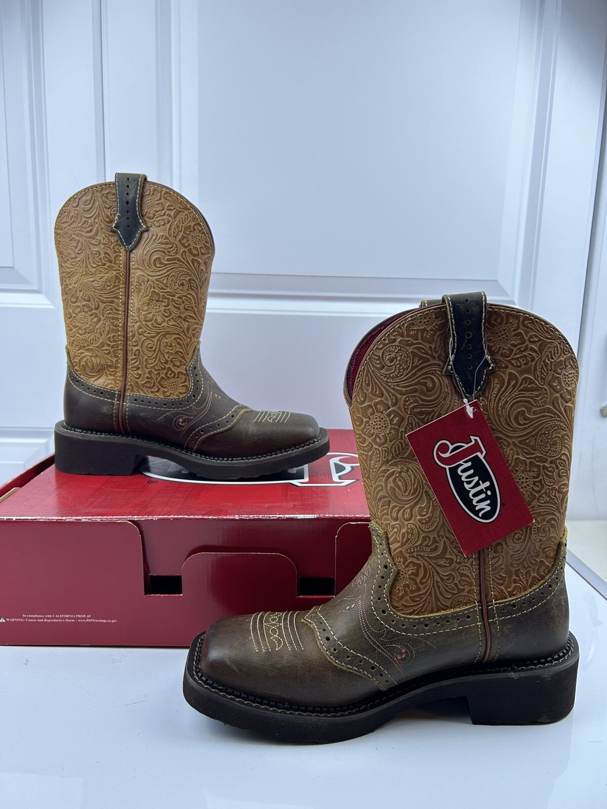 Justin Gypsy STARLINA Stitched Floral Embossed Leather Cowboy Boots