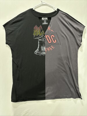 AC DC Dress ' Medium V-Neck Mini Dress Black Gray 3XL Split Design | eBay