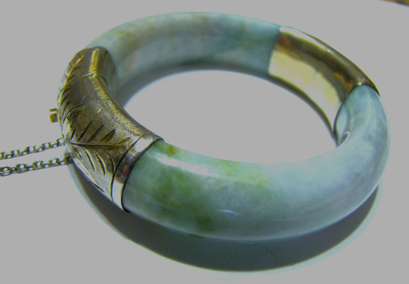 Jade Bangle Natural A Jadeite GIA MASON KAY Cert. 925 77 grams