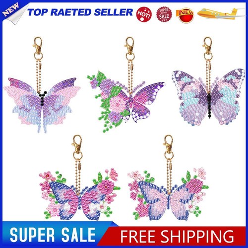 10Pcs DIY Diamond Art Key Rings Butterfly for Beginners Home Decor ...