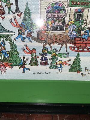 Jo Sickbert Litho on Canvas-Choir Practice in  Winter-Framed-12x14-AMERICANA-SALE