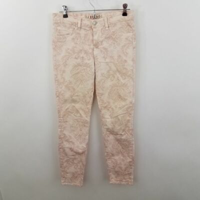 J Brand Womens Jeans 27 Capri Romantic Pink Lace Print Skinny Paisley Floral