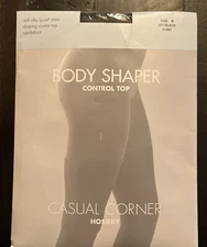 NEW Casual Corner Body Shaper Silky Sheer Control Top Pantyhose Size B Jet Black