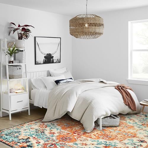 Orange 6x9 Area Rugs Boho Washable Area Rug for 6' x 9' Orange/Multi - Picture 6 of 8
