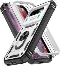 For Google Pixel 9A White Case with Military Grade Shockproof Protective Cover
