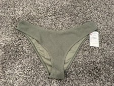 Roxy High leg Bikini Bottom Green Textures Size XL