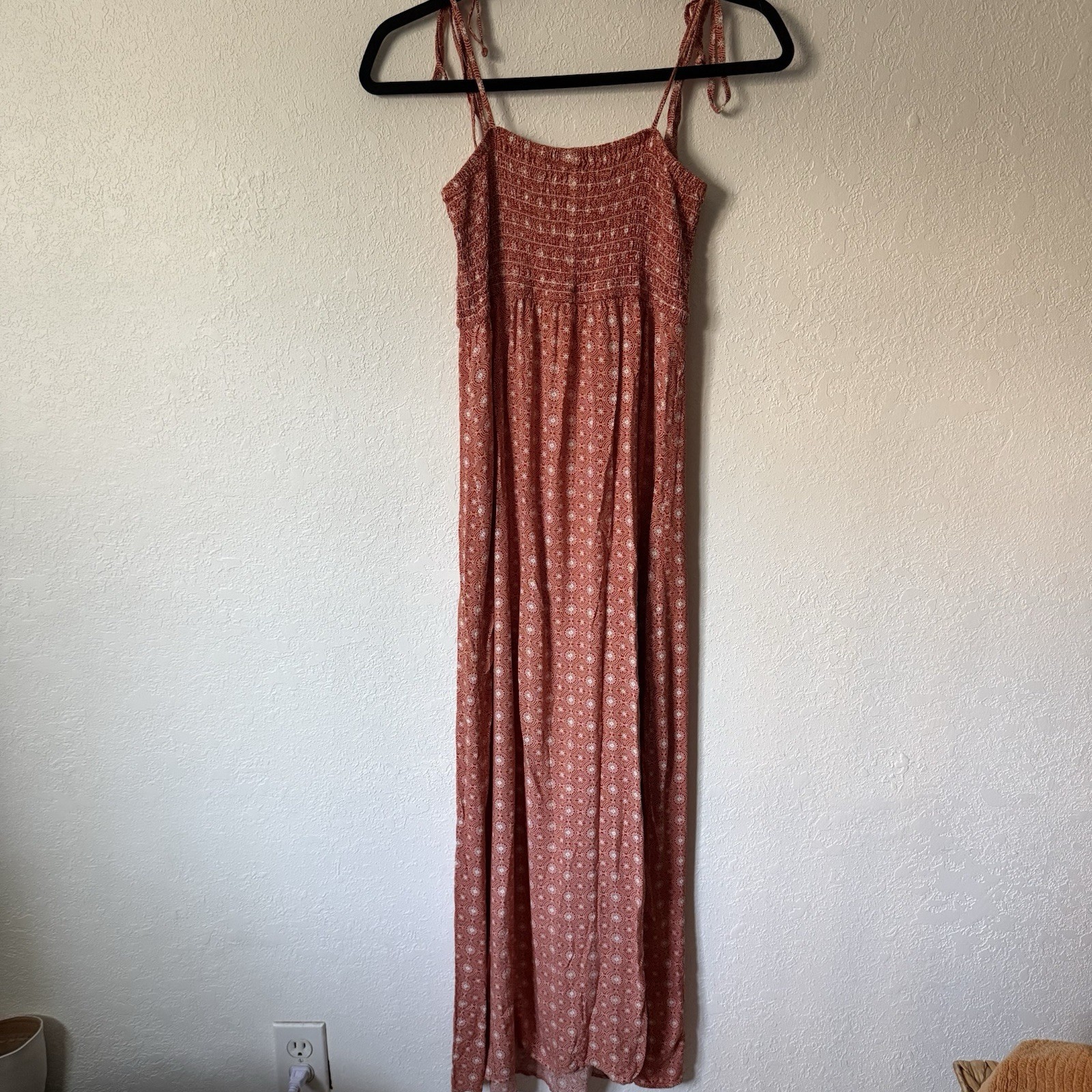 Uniqlo Rust Red Smocked Maxi Summer Spring  Dress, Small thumbnail 5