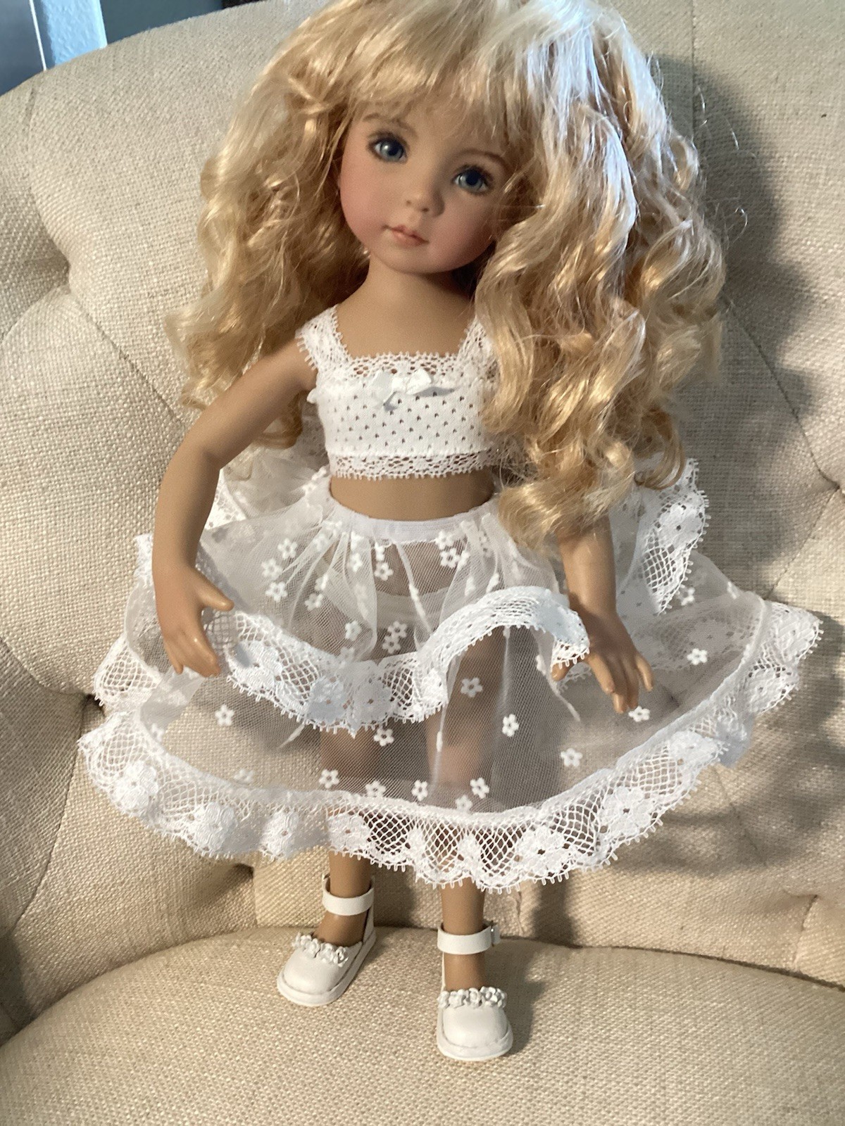 Paola Reina, Dianna Effner 13&rdquo; Little Darling Doll Sweet White Tulle Slip Only