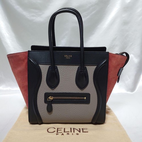 Celine Luggage Micro Shopper Handbag Multicolor Used