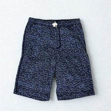 Old Navy Boys Shorts Size XL 14-16 Blue Wave Print Drawstring Casual Knit