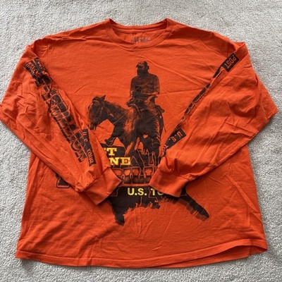 Post Malone F-1 Trillion Tour Orange Long Sleeve Shirt Size XL Mens Concert Flaw