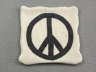 Pottery Barn Pillow Cover Case Gray Cream Peace Sign Zip Closure Lined 18x18 — photo 1