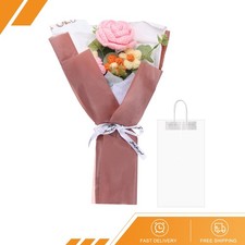 Crochet Flower Bouquet Handmade Knitted Bouquet Rose Pink New