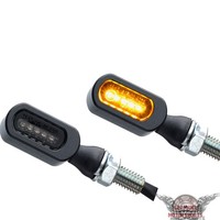 LED Mini Motorrad Metall Blinker Schwarz Smoke GetöNt E-GeprüFt Vorn Hinten