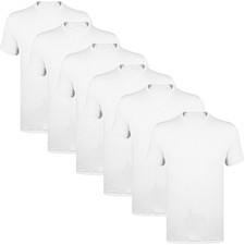 6 PACK Mens T-Shirt 100% Cotton Plain Short Sleeve Tee Top Multi Colors Holiday