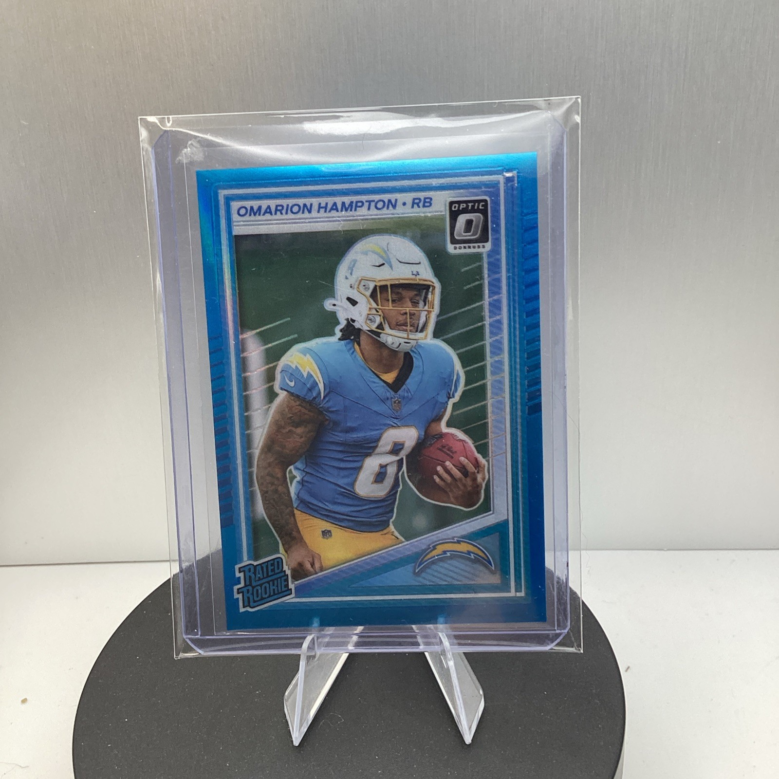 Omarion Hampton 2025 Panini Donruss Optic Rated Rookie Aqua /349 #212