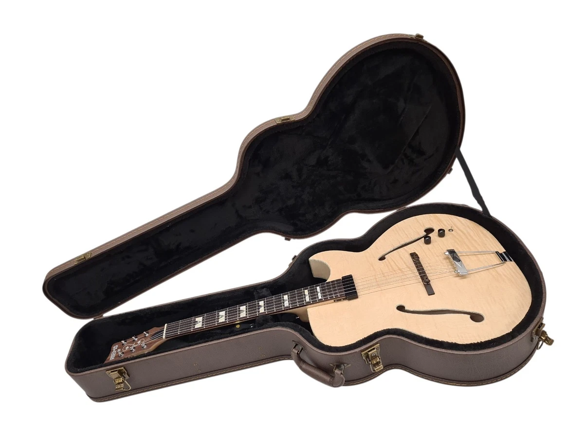 Jazzgitarre Koffer braun hochwertiger Holzkern mit edlem Lederüberzug Premium