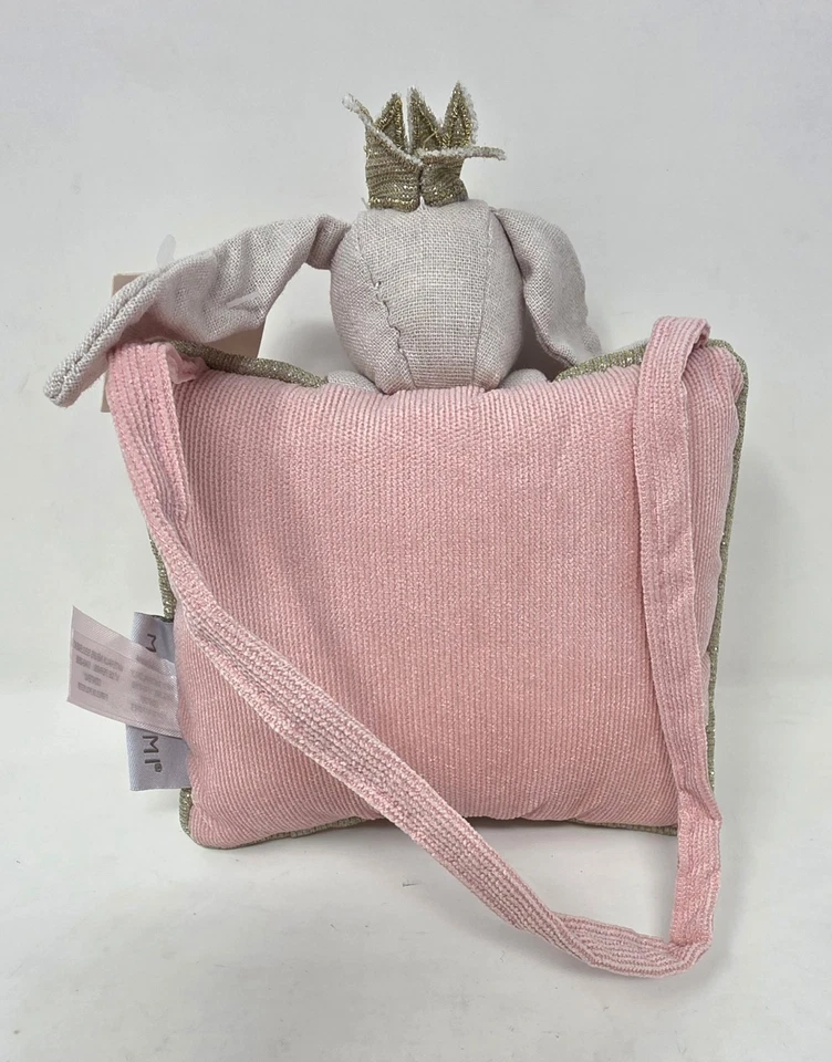 Mon-Ami The Princess Is Sleeping Door Hanger Pink Pillow Plush Bunny With Crown - Image 3 of 4